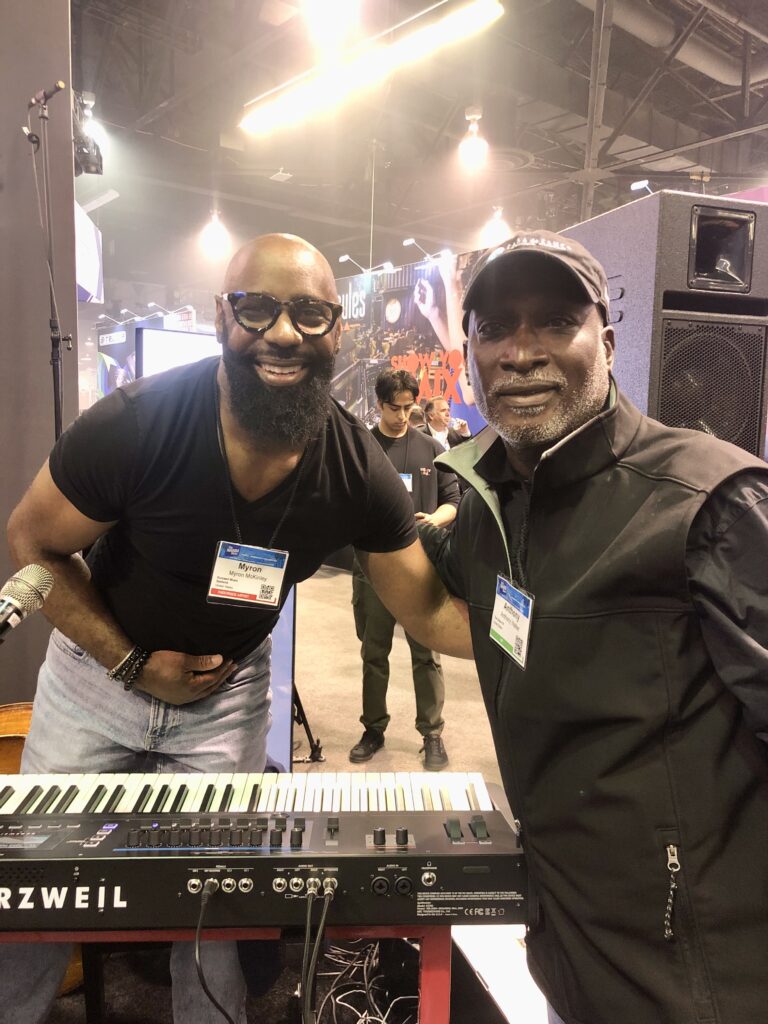 Myron McKinley_The Myron McKinley Trio at NAMM with Anthony Walker 2023.